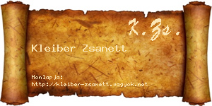Kleiber Zsanett névjegykártya